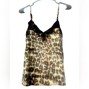 Nordstom BP Camisole Top Womens X Small Leopard Brown Multi Black Lace Sexy